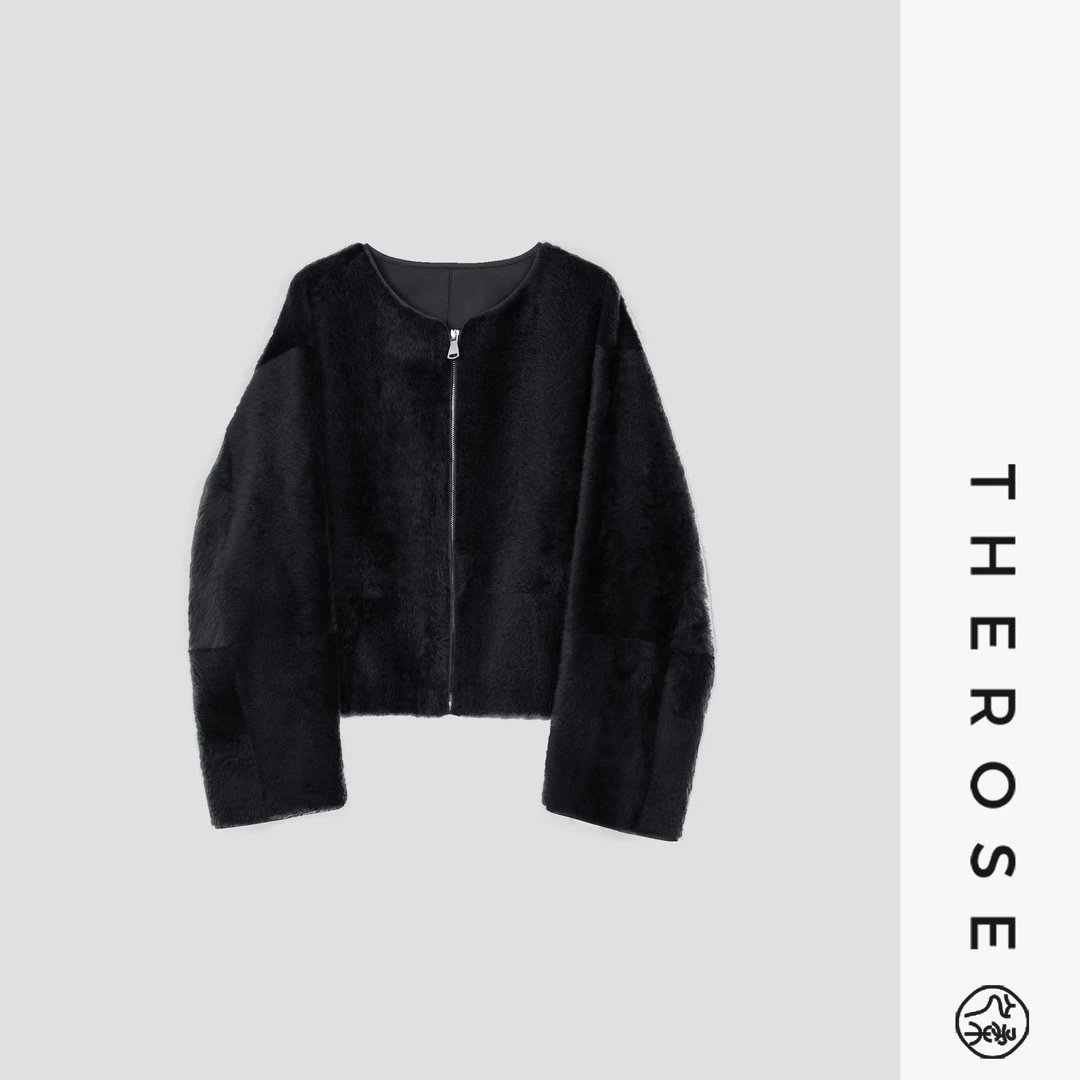 【雪松之巅】西班牙进口拉贡LACON皮毛一体外套轻奢气质女士上衣