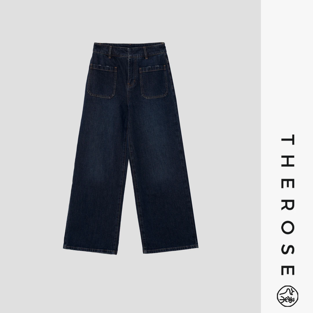 之柔【口袋牛仔】土耳其进口工装风直筒牛仔裤脏染复古水洗休闲裤