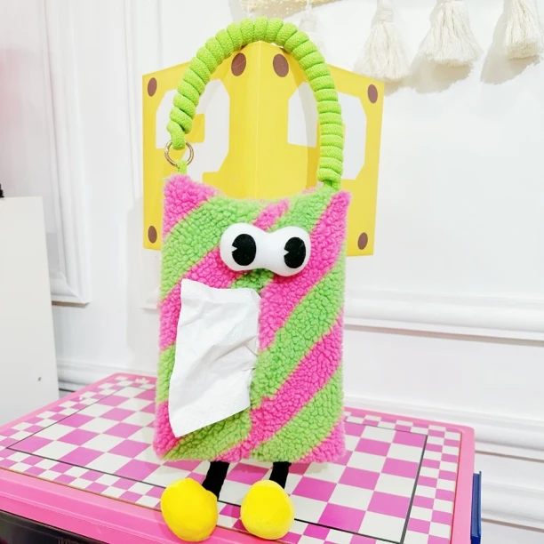 （新款抽纸）红绿宽条纹抽纸挂袋