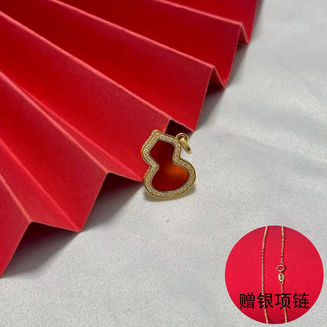 【小鹏黄金】18k金莫桑葫芦吊坠【赠银链子一条】