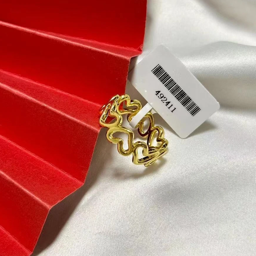 【小鹏黄金】足金999心连心 5D工艺戒指