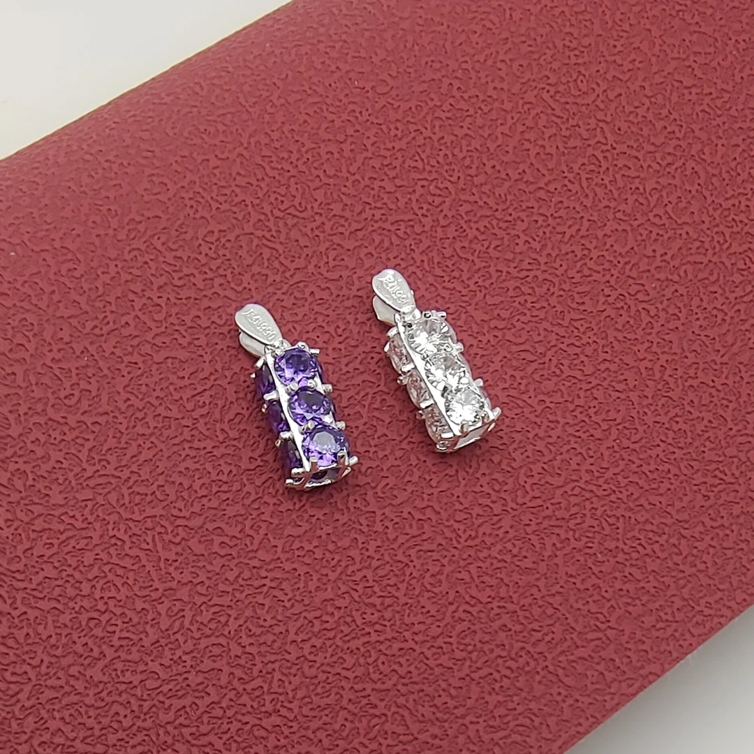 吊坠足银仿水晶 水晶圆柱吊坠足银990材质时尚银饰品