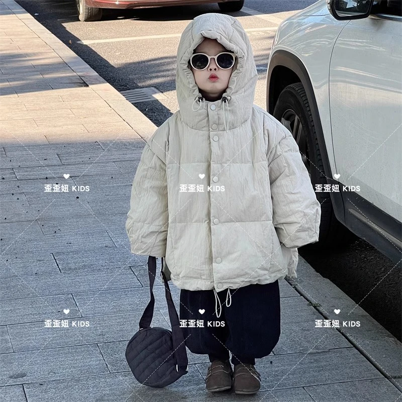 【歪歪妞童装】66362儿童复古中性羽绒服男女童洋气外套