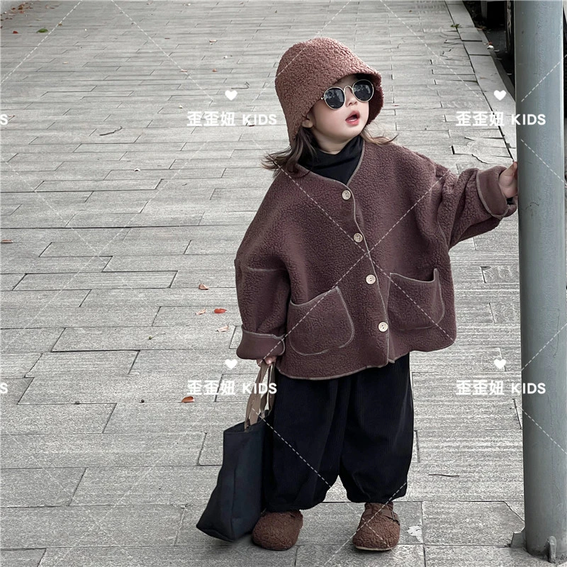 【歪歪妞童装】23035儿童复古森系高级洋气时髦设计款大衣宝宝外套