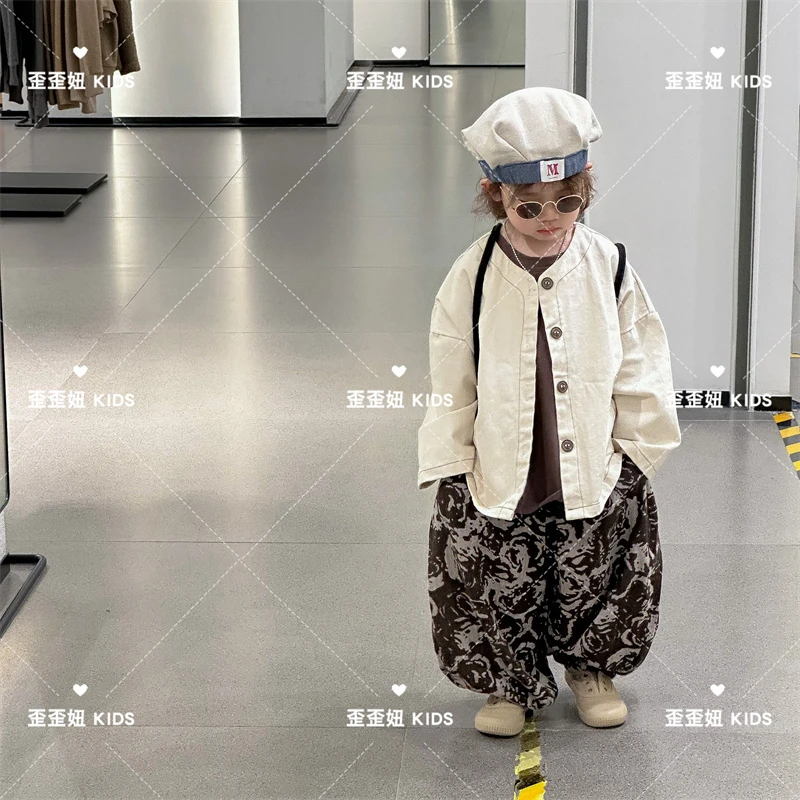 【歪歪妞童装】2343儿童春季洋气时髦复古中性外套男女童宝宝上衣