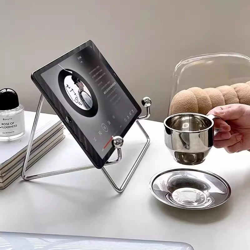 ins风金属平板支架放ipad桌面床上支撑架铁艺学习架子便携阅读架