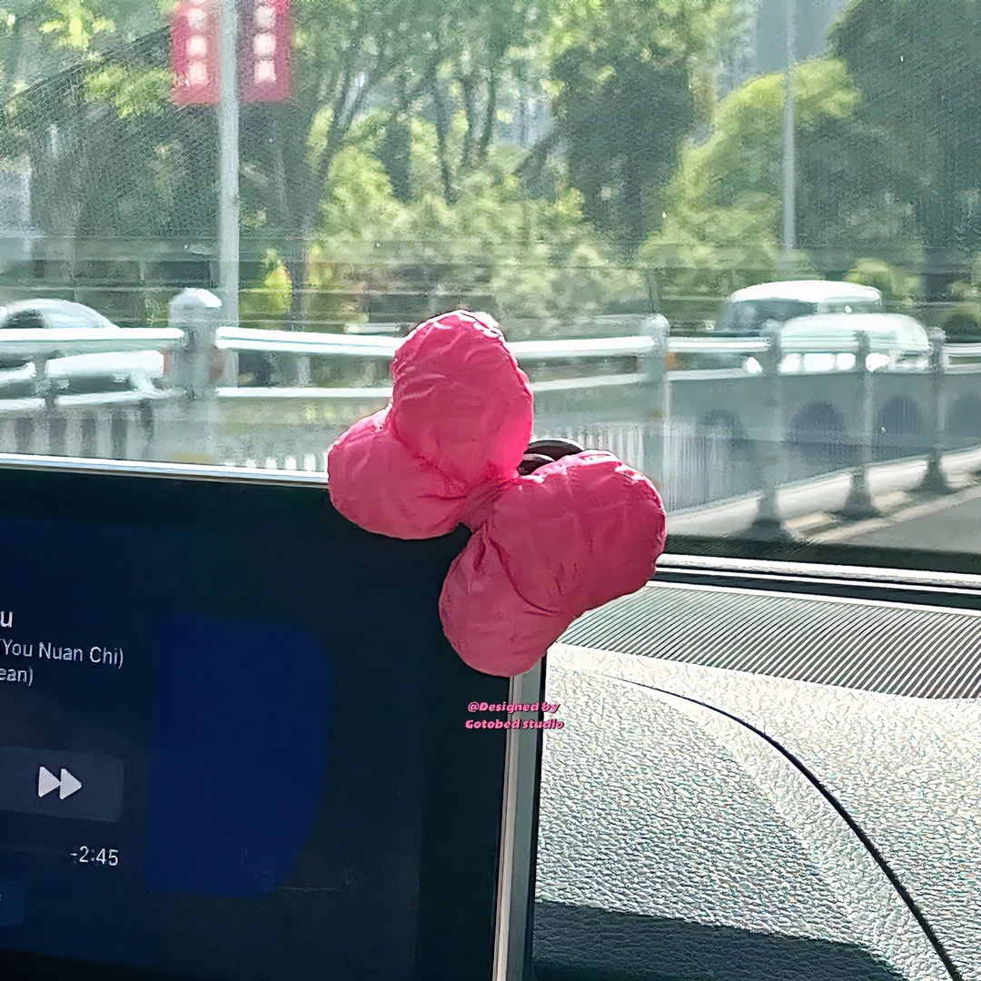 女生可爱车载粘钩蝴蝶结少女心车载好物汽车驾驶装饰隐形粘钩挂钩