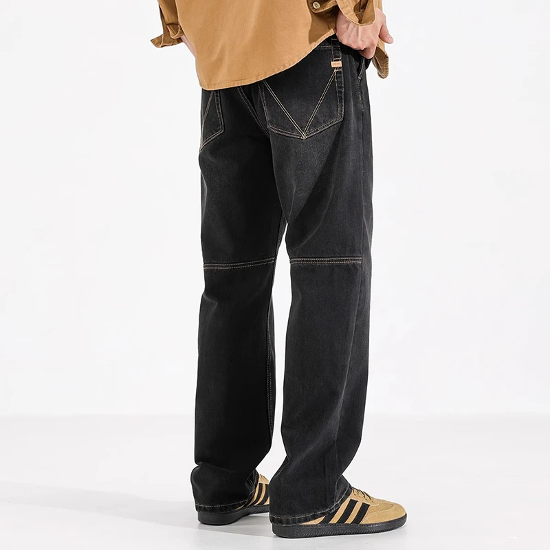 爆款直筒牛仔裤男款春秋新款宽松美式男装潮牌复古百搭休闲长裤子