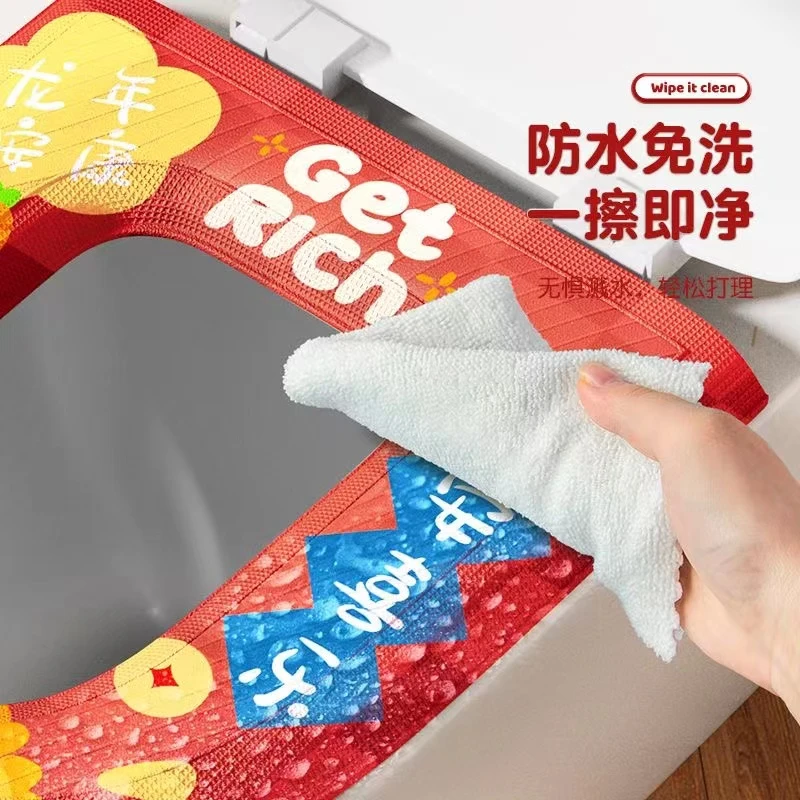 新款马桶垫坐垫家用手提式便携式不脏手可爱水洗防水坐便套粘贴式