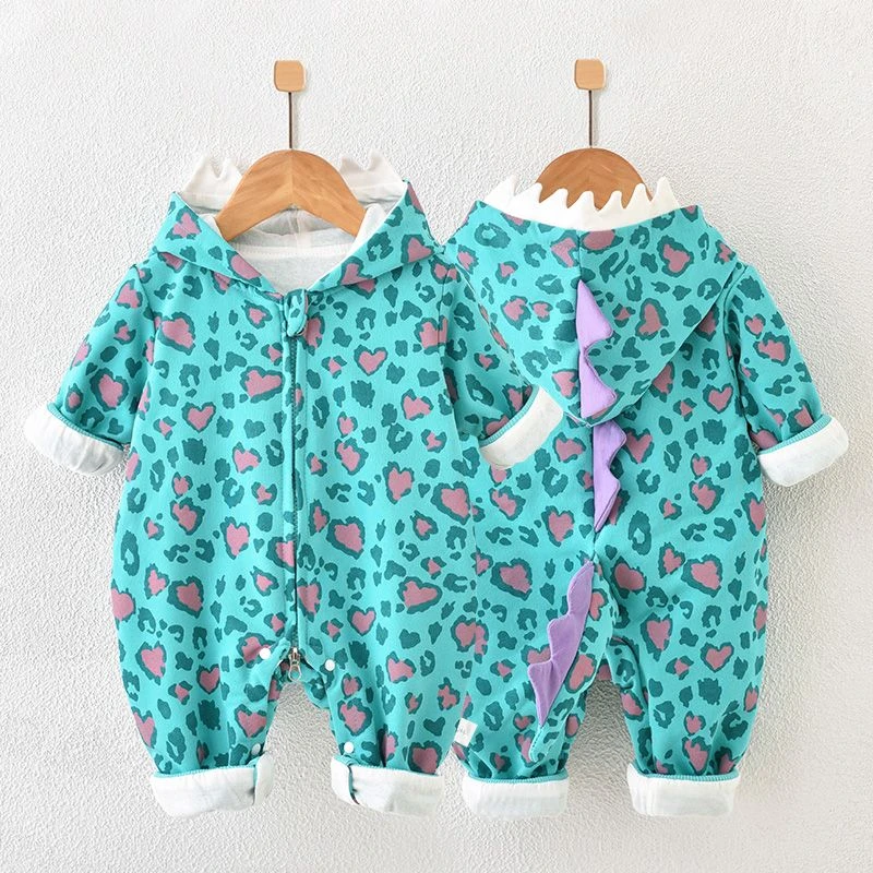 婴儿连体衣双层哈衣秋冬季宝宝衣服新生儿外出爬服秋装