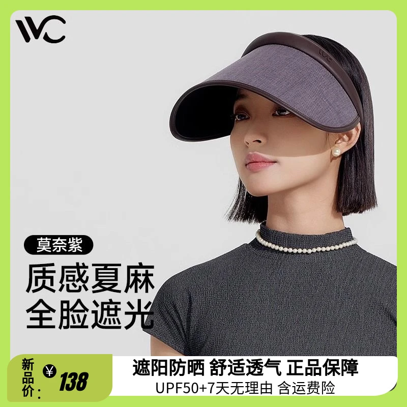 VVC防晒帽女款防紫外线【黑天鹅优雅】运动户外空顶帽夏遮阳帽遮脸