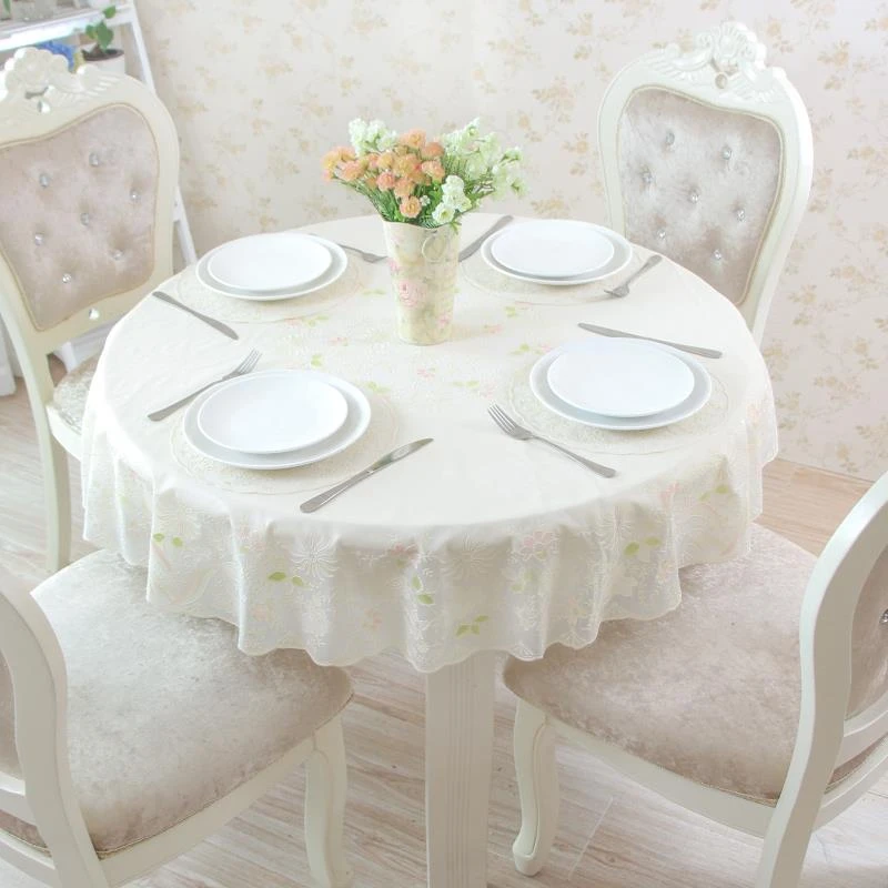园型 欧式圆形餐桌布 圆桌桌布餐桌垫PVC防水防油 小圆桌台布田园