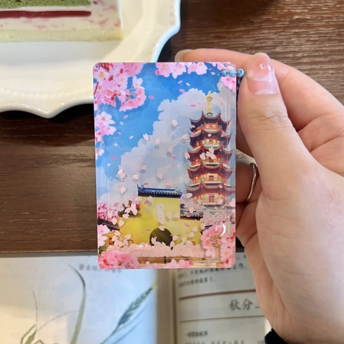 鸡鸣寺樱花亚克力流麻挂件 樱花流沙 南京旅游纪念品
