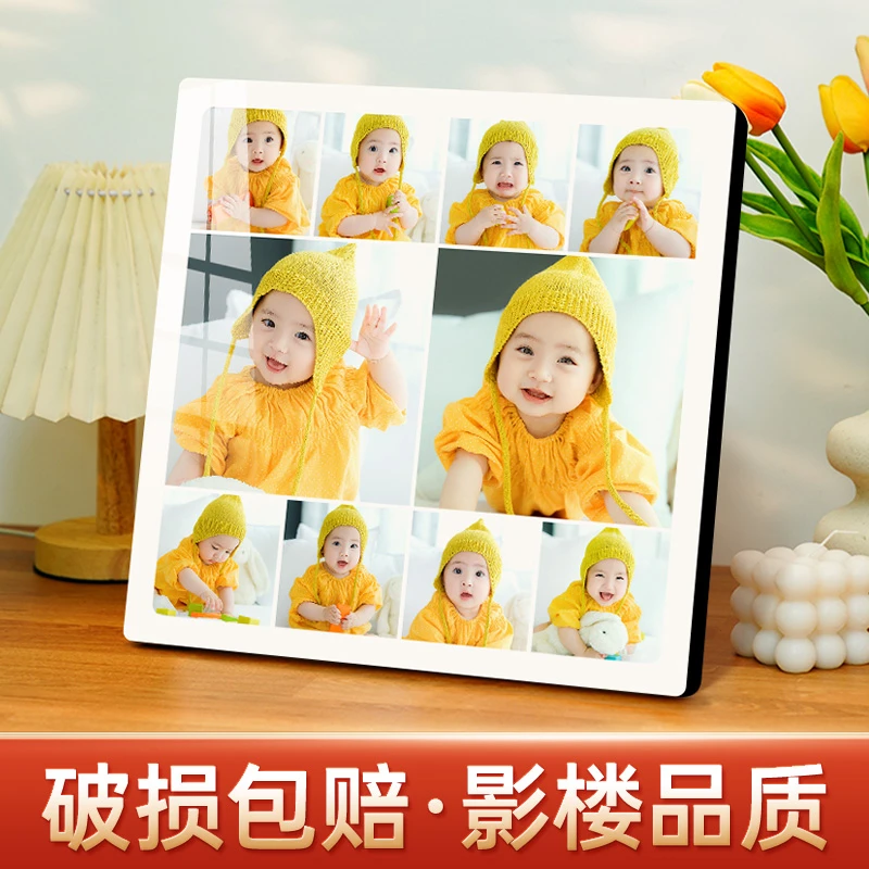 【大韩十宫格】来图定制相框照片简约水晶摆台推荐生活照宝宝照摆件