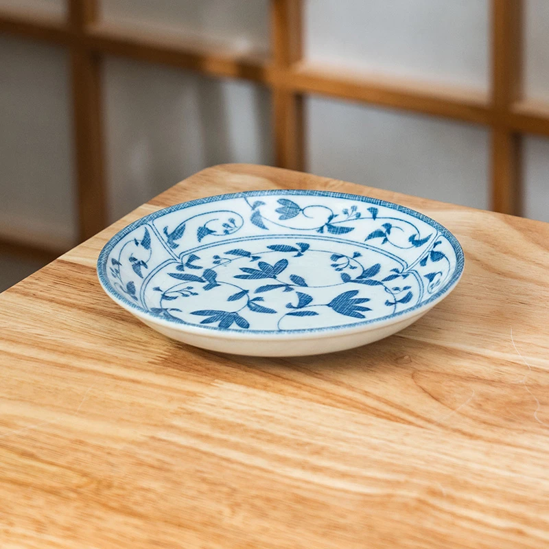 美浓烧日本进口陶瓷家用餐盘青花盘子菜盘高颜值饺子盘日式吐骨碟