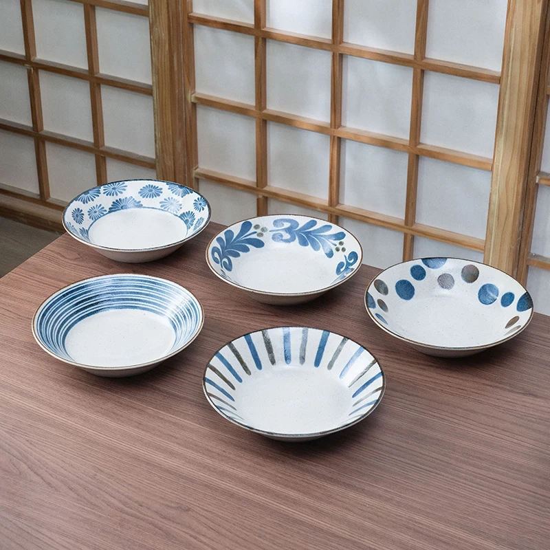 【套装】美浓烧日本进口陶瓷盘子日式家用复古南国风餐盘高颜值餐具