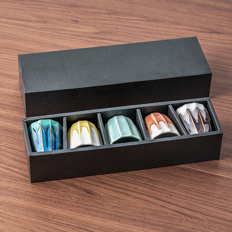 美浓烧日本进口陶瓷杯子家用日式精致窑变高颜值水杯组合纸盒装