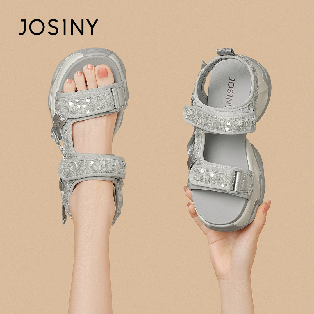 卓诗尼2025年夏季新款女鞋厚底老爹鞋运动凉鞋户外涉水透气休闲鞋