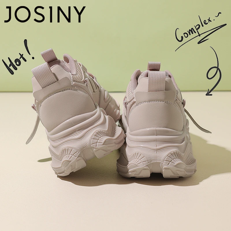 卓诗尼夏季新款老爹鞋运动厚底休闲百搭透气系带潮鞋网面圆头ins~