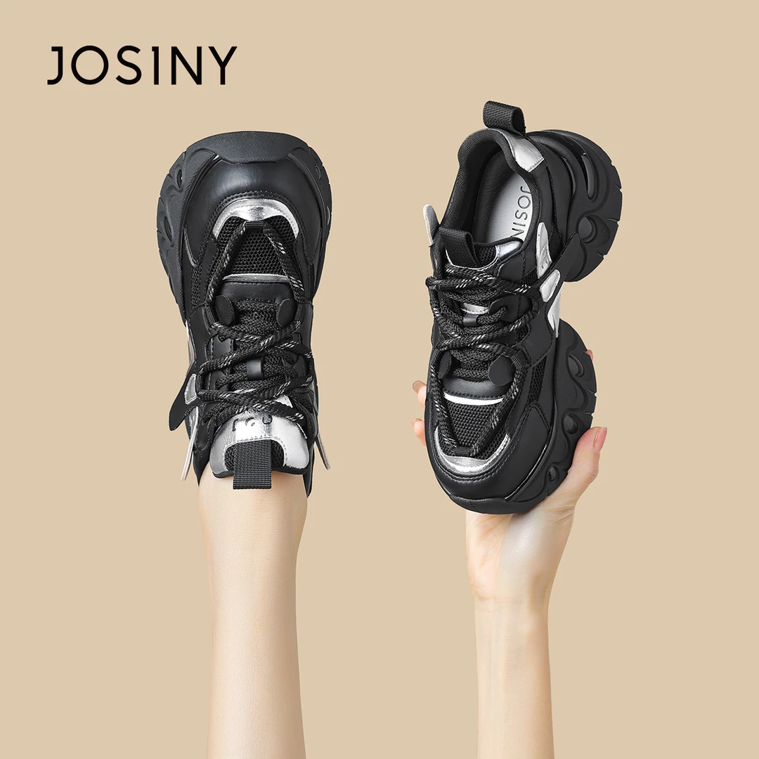 卓诗尼小个子增高时尚老爹鞋ins潮2024新款女款轻便休闲运动鞋女