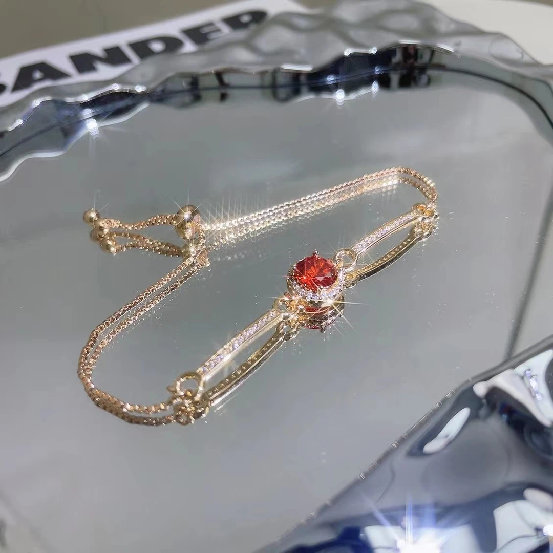 公主圆包红色手链女款轻奢可调节经典精致手饰