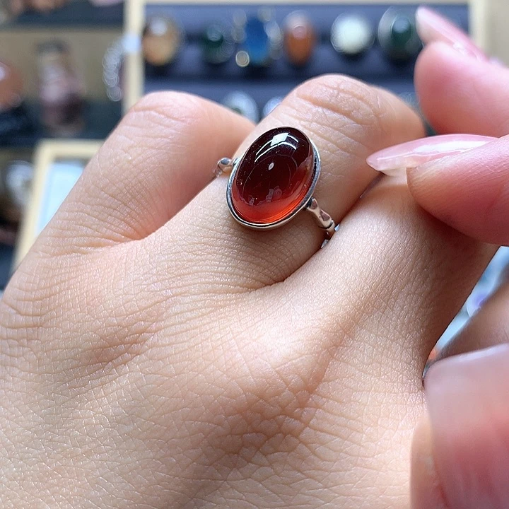 水晶水晶戒指银S925镶嵌南***垞