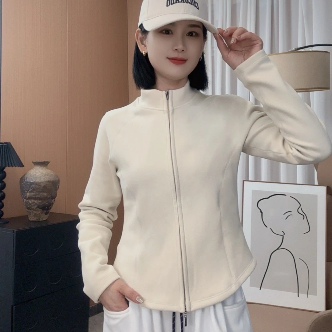 2024秋冬新款小蛮腰蚕丝羊绒蛋白石墨烯显瘦长袖休闲时尚外套