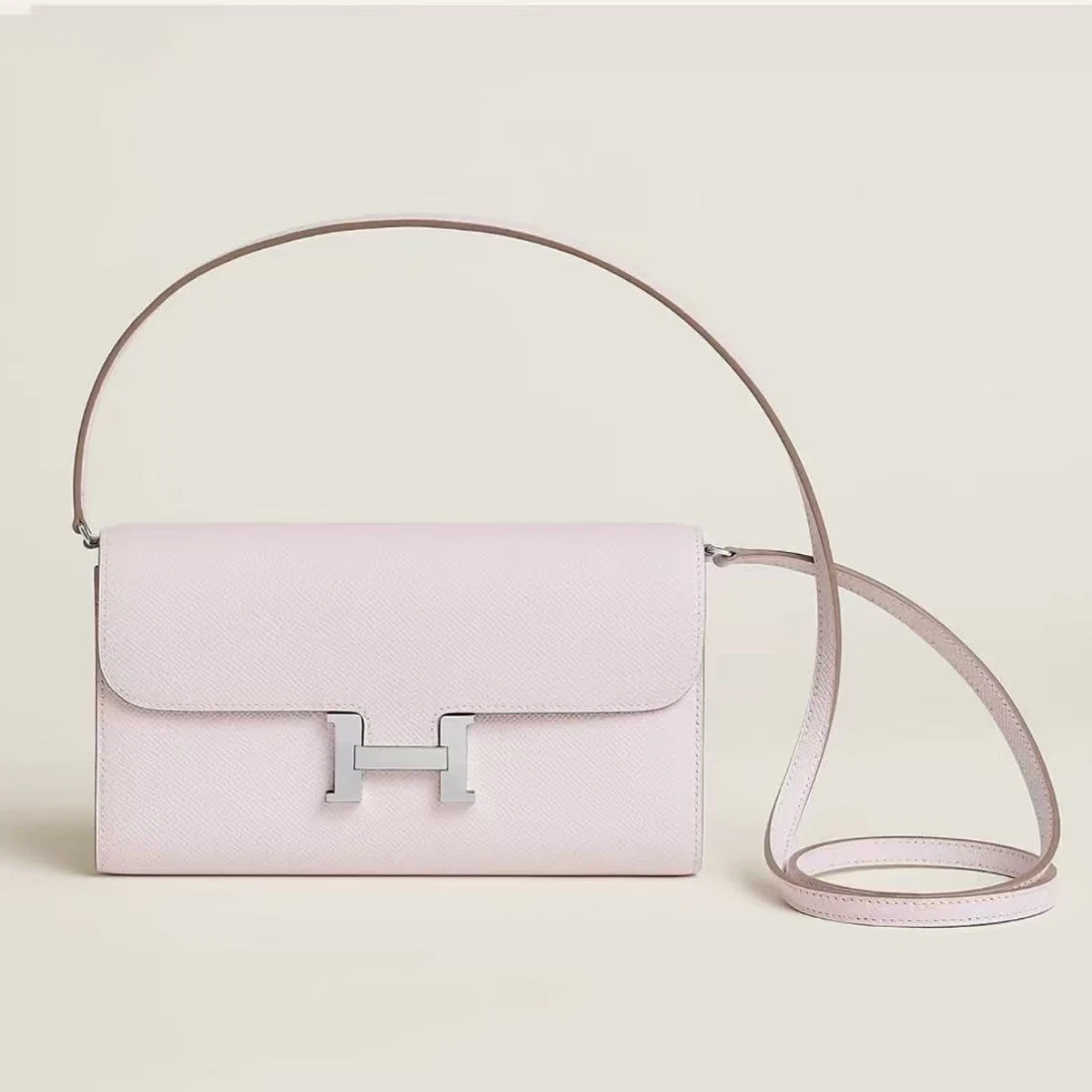 99新 Hermes/爱马仕 青奢荟/康康togo梦幻紫银扣包///70952