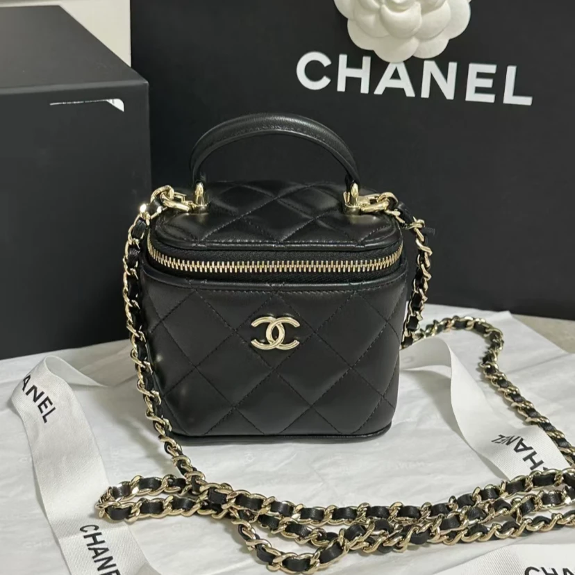 全新未使用 Chanel/香奈儿 青奢荟/经典手柄盒子斜挎包///52732