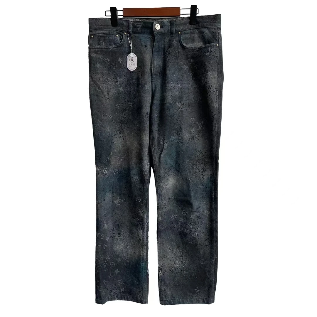 99新 LouisVuitton/路易威登 青奢荟/34码/印花直筒牛仔裤//52000