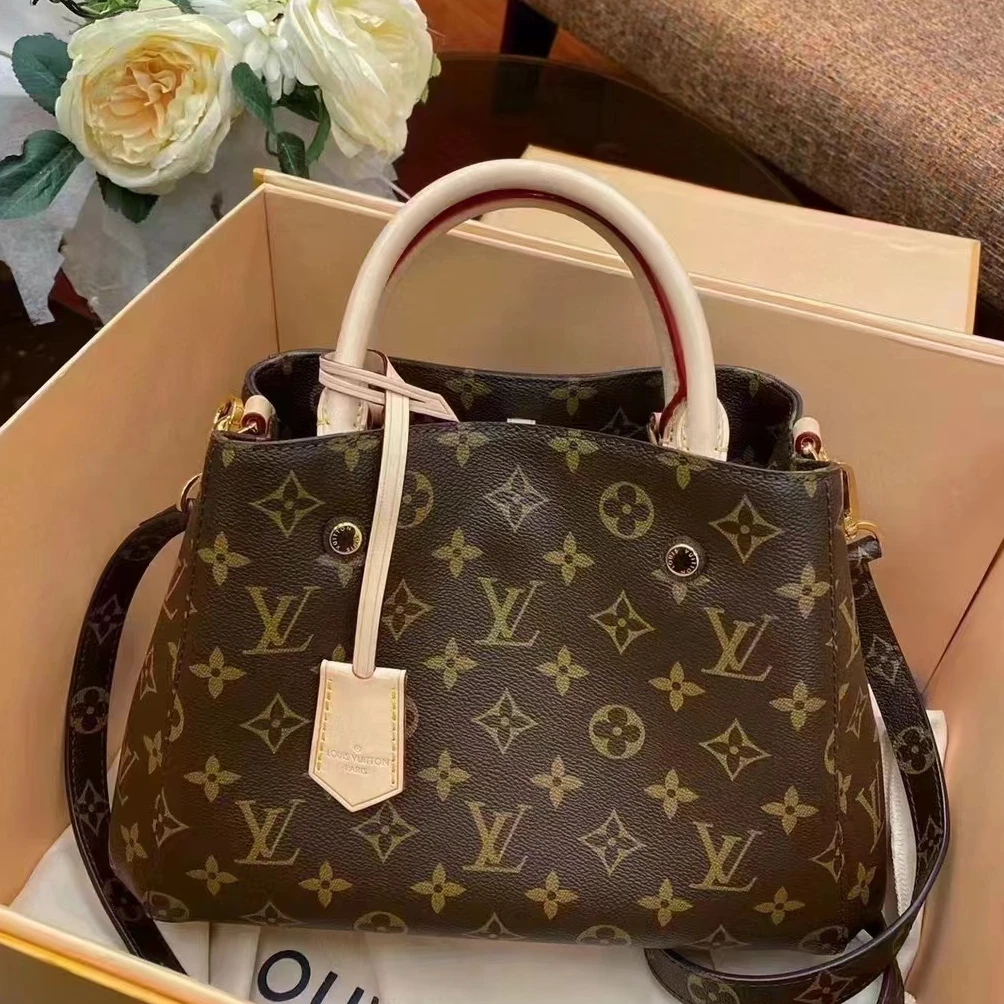 95新 LouisVuitton/路易威登 青奢荟/老花蒙田BB手提斜挎包/44002