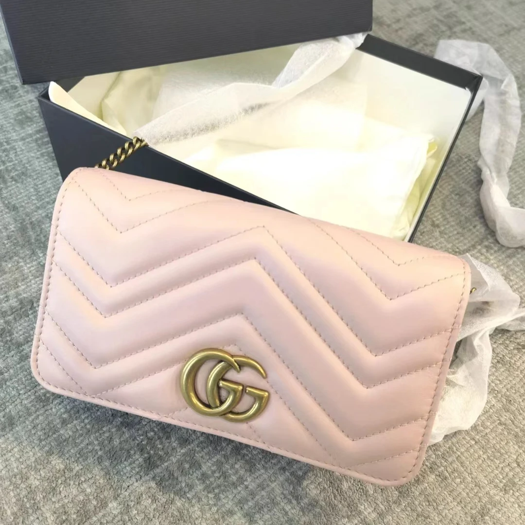95新 GUCCI/古驰 青奢荟/时尚/古驰经典迷你链条包///46203