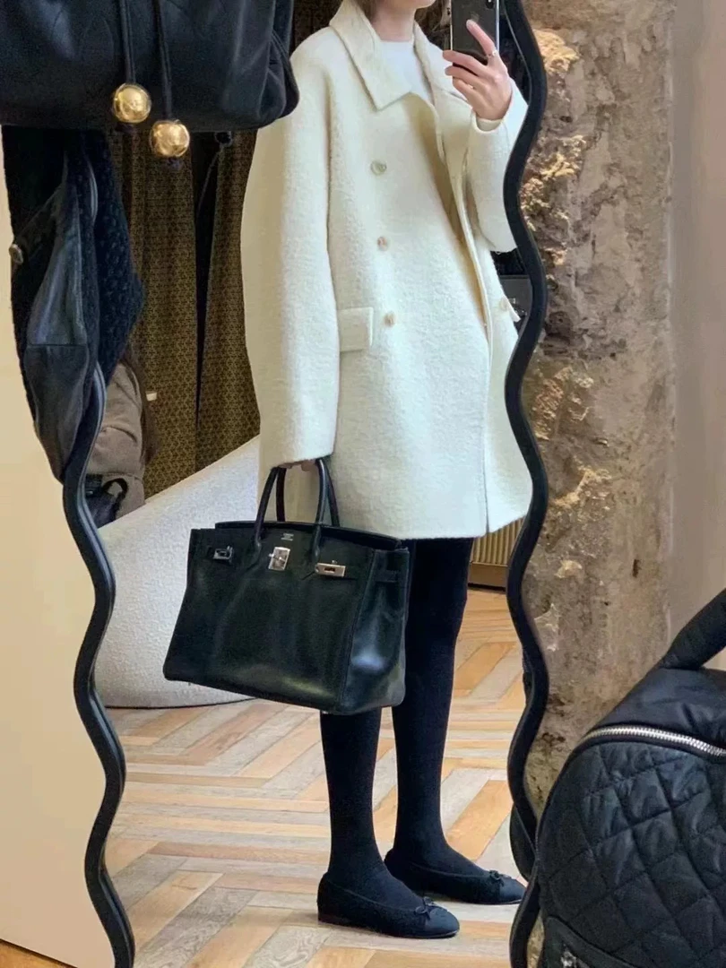 秋冬新款ounce黄油大衣名媛气质