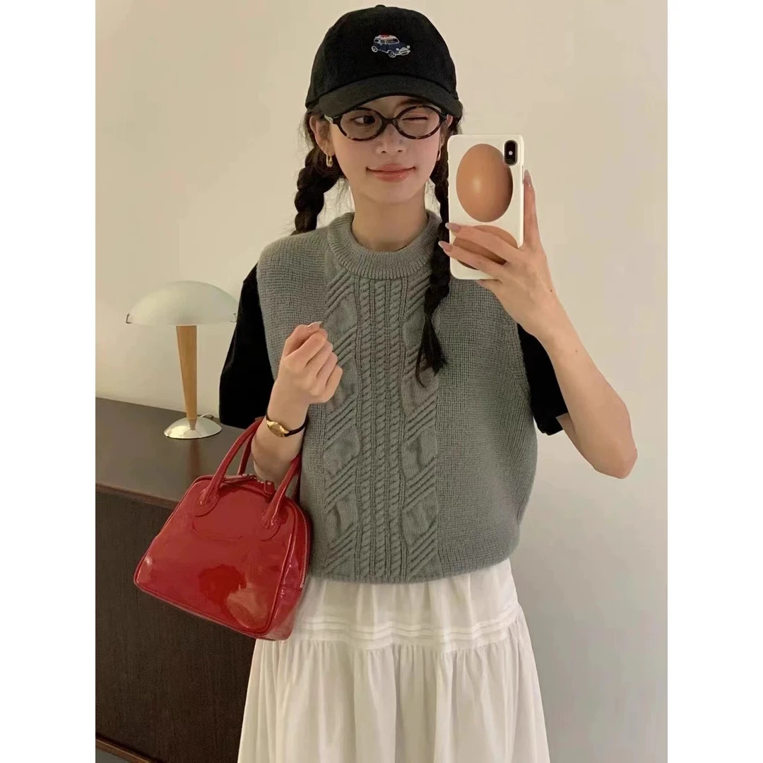 在韩egg新款马甲背心