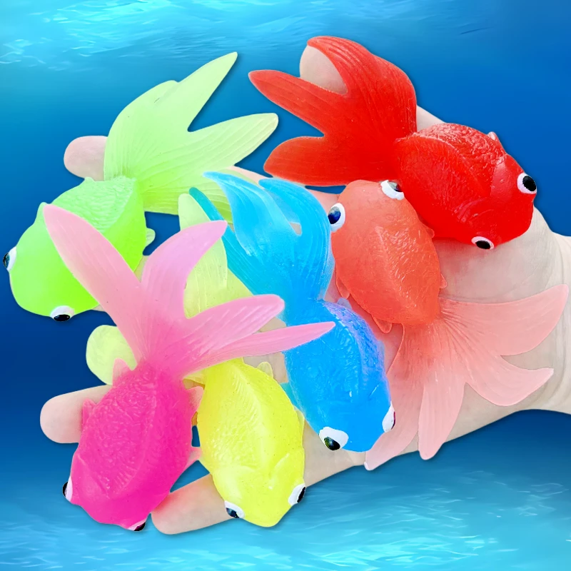软胶仿真金鱼彩色套装品牌过家家玩具戏水捞鱼缸装饰鱼类动物模型