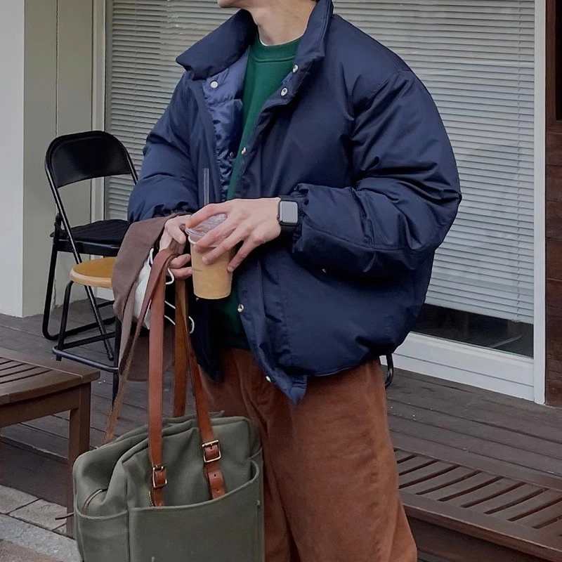 秋冬新款韩版潮流加厚宽松百搭潮牌男装立领时尚ins港风棉袄外套