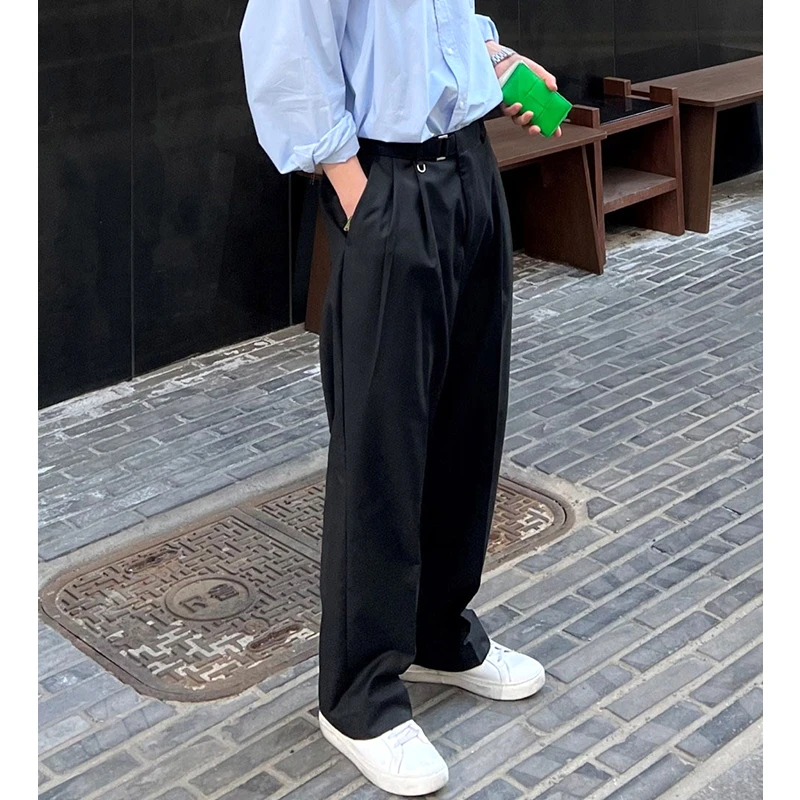 西装阔腿裤秋季潮牌潮流新款设计感垂感痞帅潮男西装裤子美式显瘦