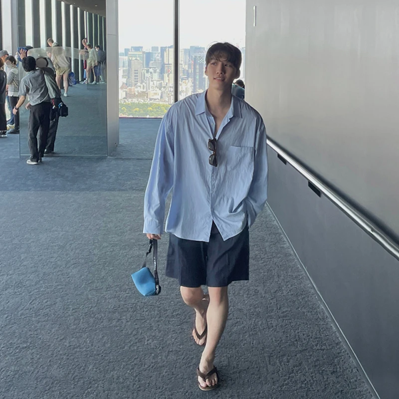 男士裤夏季薄款休闲短裤潮流百搭高级感痞帅五分裤青少年宽松裤子