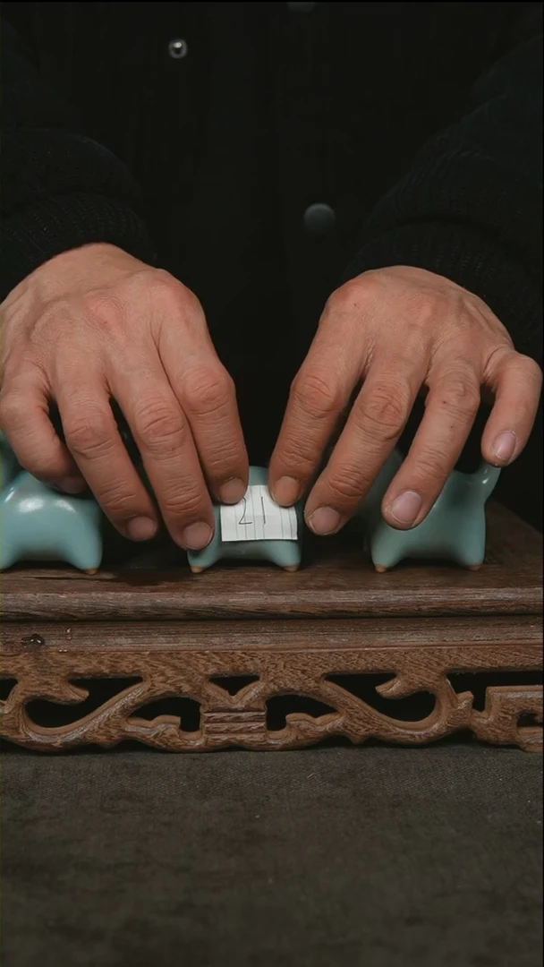 【闪购商品】瓷杯仿古小猫咪茶宠大瑕21