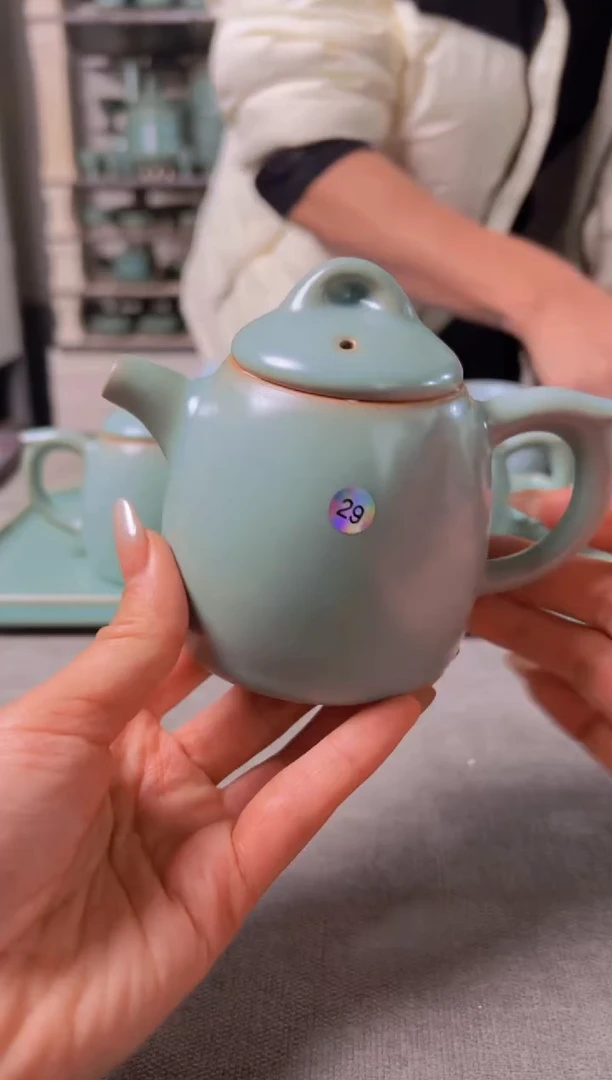 【闪购商品】瓷杯仿古秦权壶大瑕29