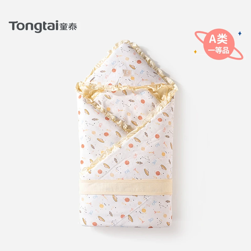 【加厚抱被】童泰新生儿抱被加大一米冬季初生儿夹棉被子外出抱毯6