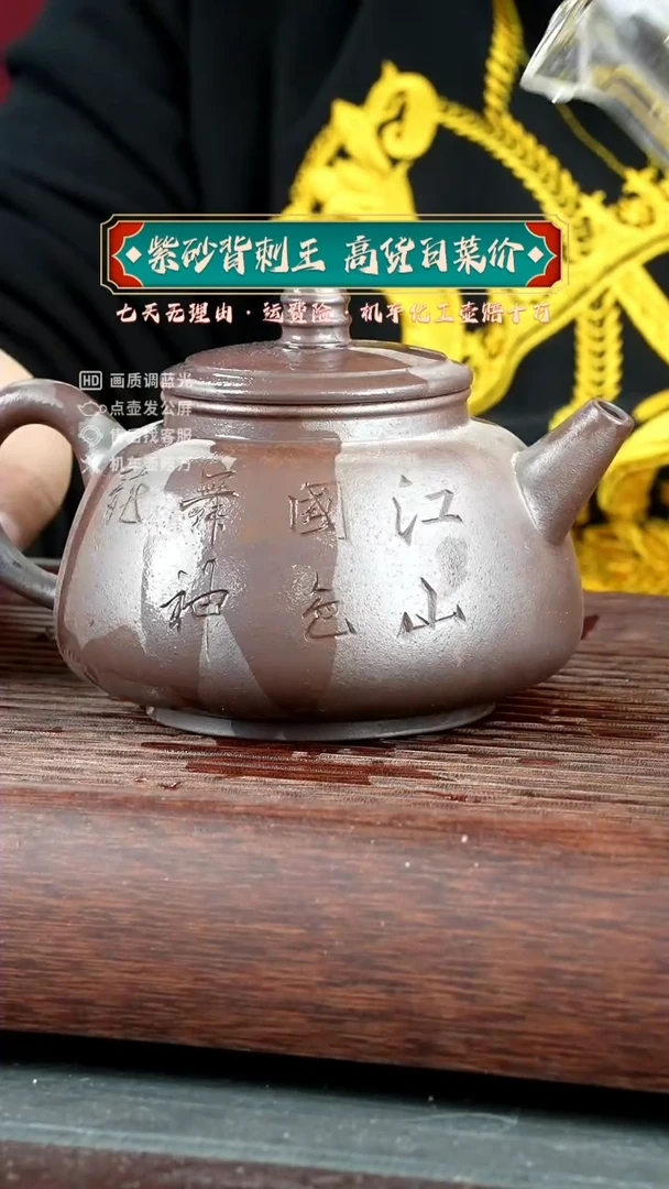 【闪购商品】紫泥圆韵壶（神龙柴烧） A00013-059