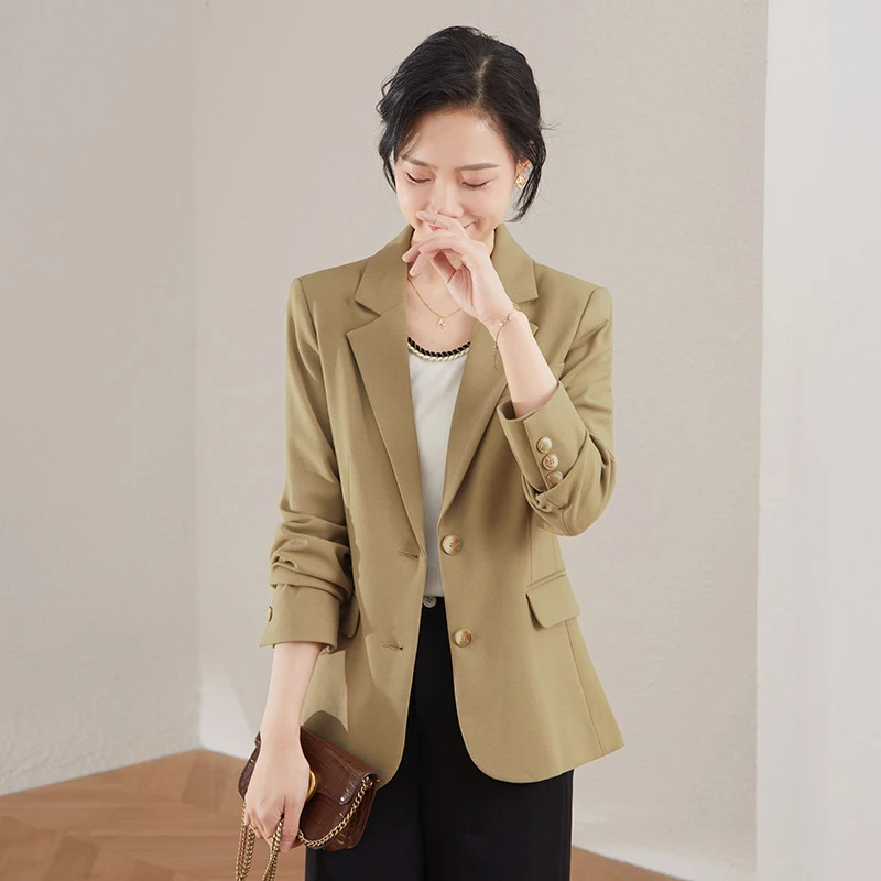 娅丽达春装休闲西装外套女2023年春季新款气质通勤抗皱小个子西服
