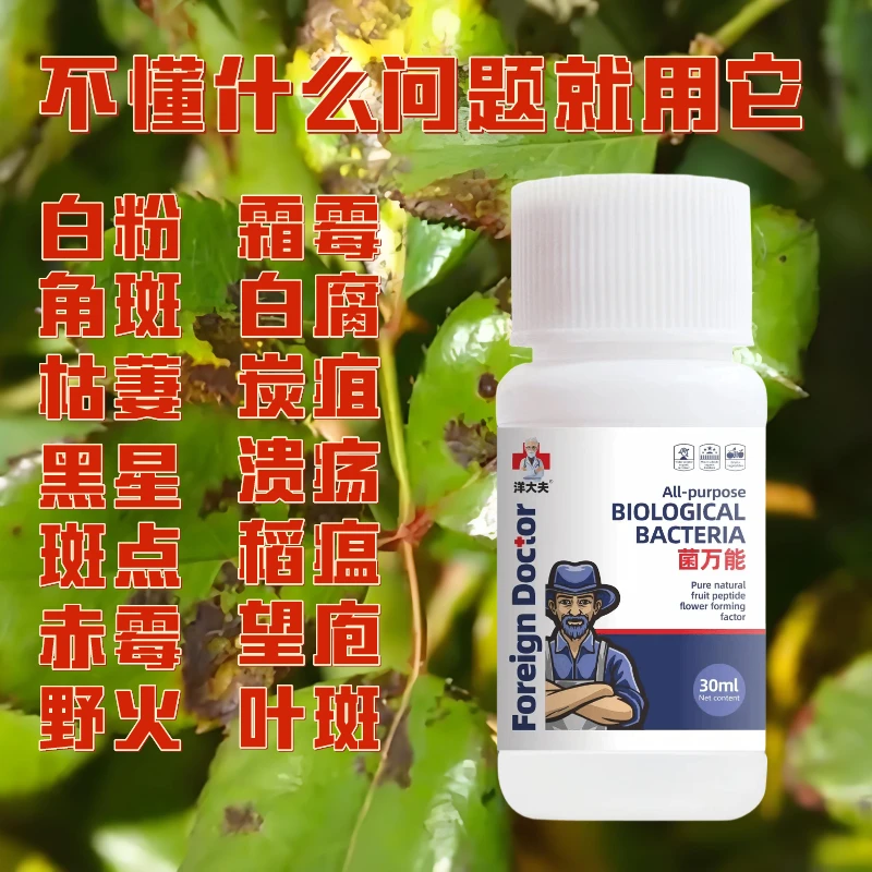 洋大夫纯生物制剂微生物白粉斑点预防蔬菜瓜果花卉果树茶园抑菌肥
