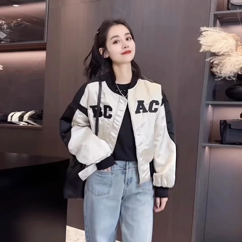 美式棒球服女装穿搭短款宽松立领韩版2025新款秋季休闲冲锋衣外套