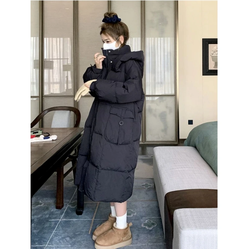 时尚冬季新款大码棉服女韩版中长款过膝保暖休闲宽松加厚棉袄外套