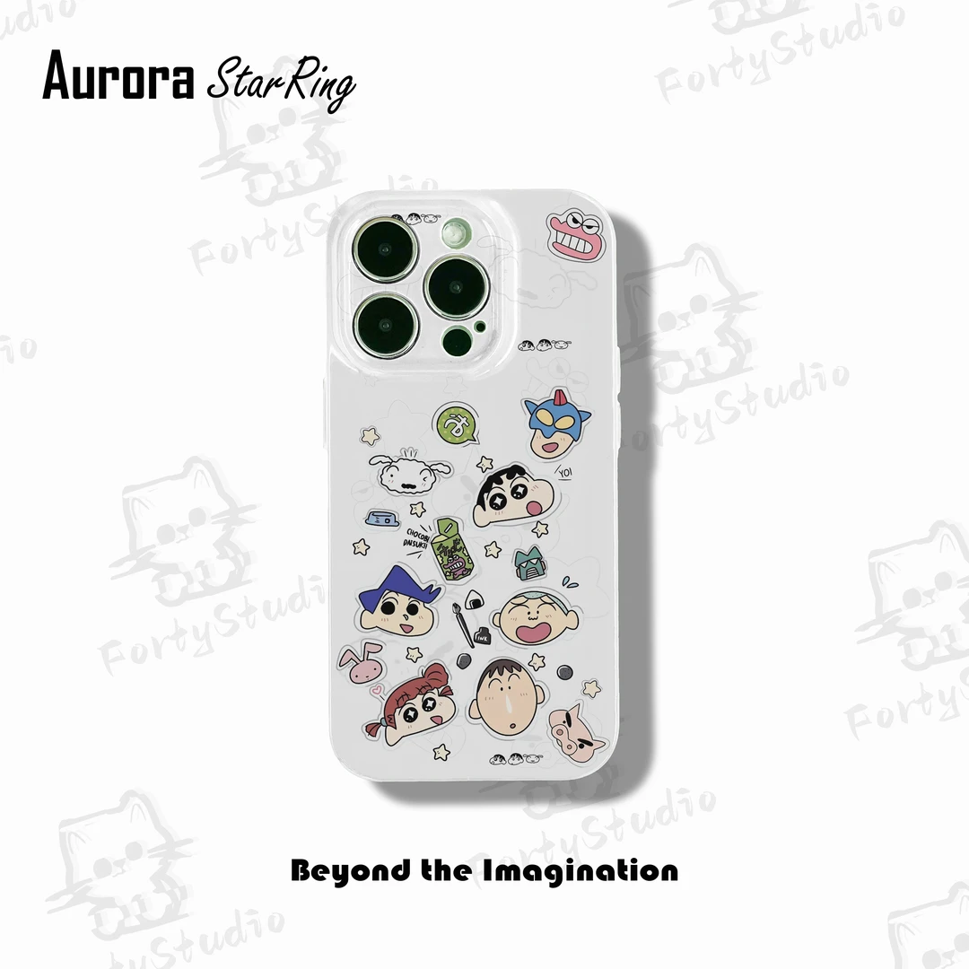 蜡笔小新和他的朋友们卡通手机壳适用于苹果16/15/14系列小米ov女