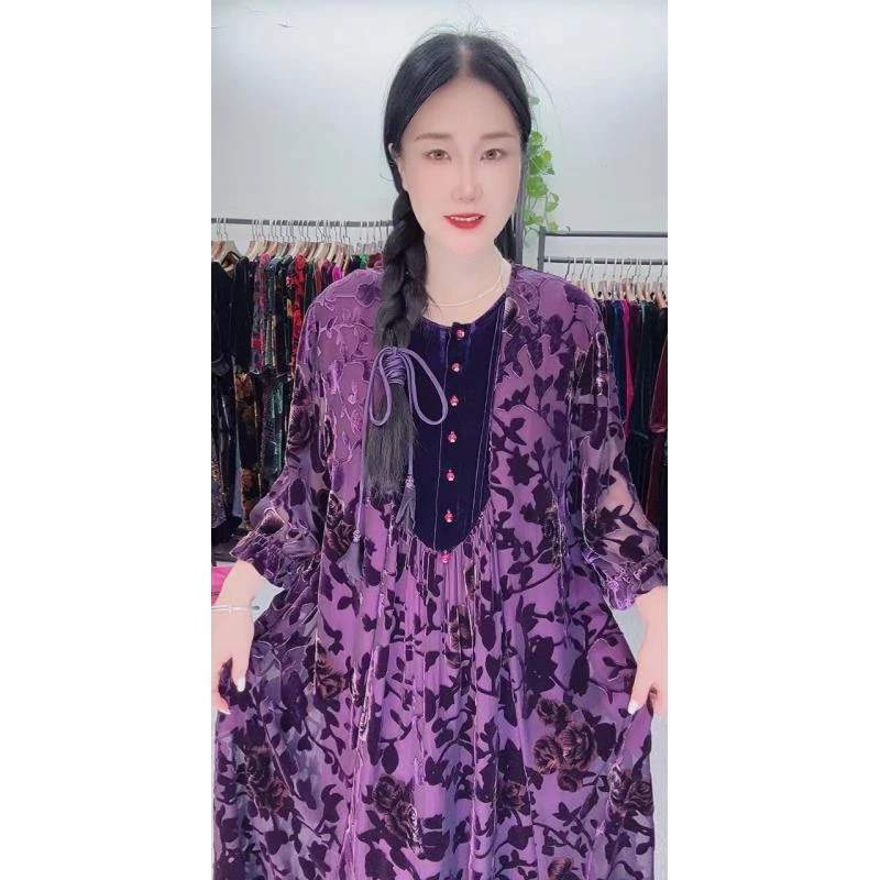 中老年LTT富贵紫大码女装时尚高端高档妈妈装