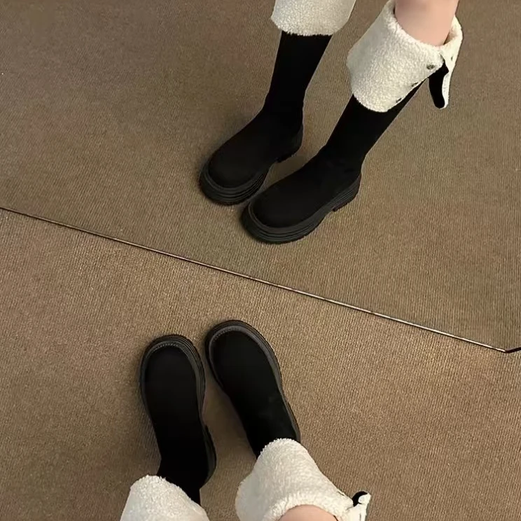 （SG）厚底长靴女2024秋季新款显瘦复古西部靴C35