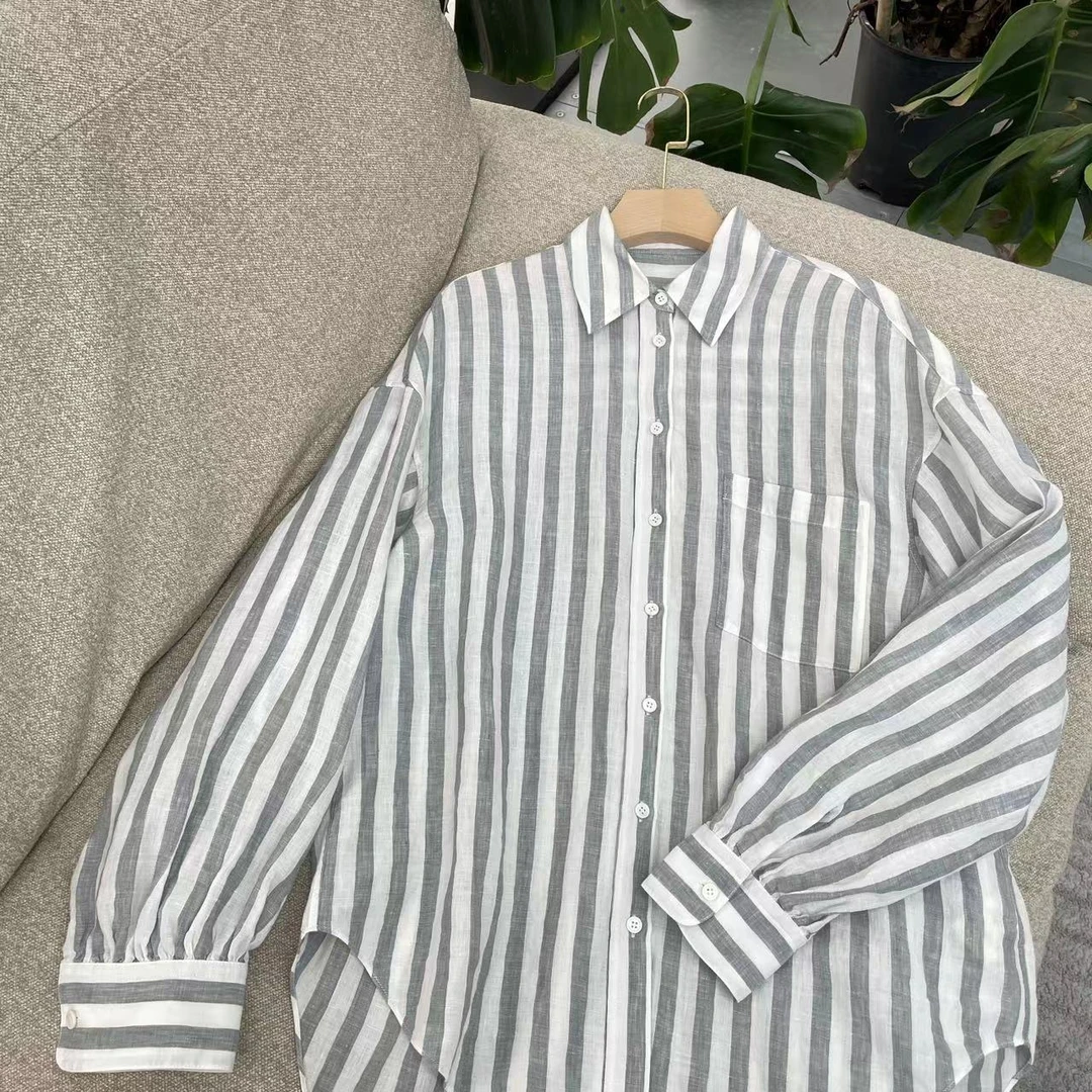 条纹落肩衬衫YS2501027